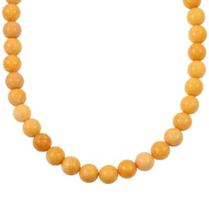 Karis Yellow Jasper 310.00 ctw Necklace 18 Inches in Platinum Bond 