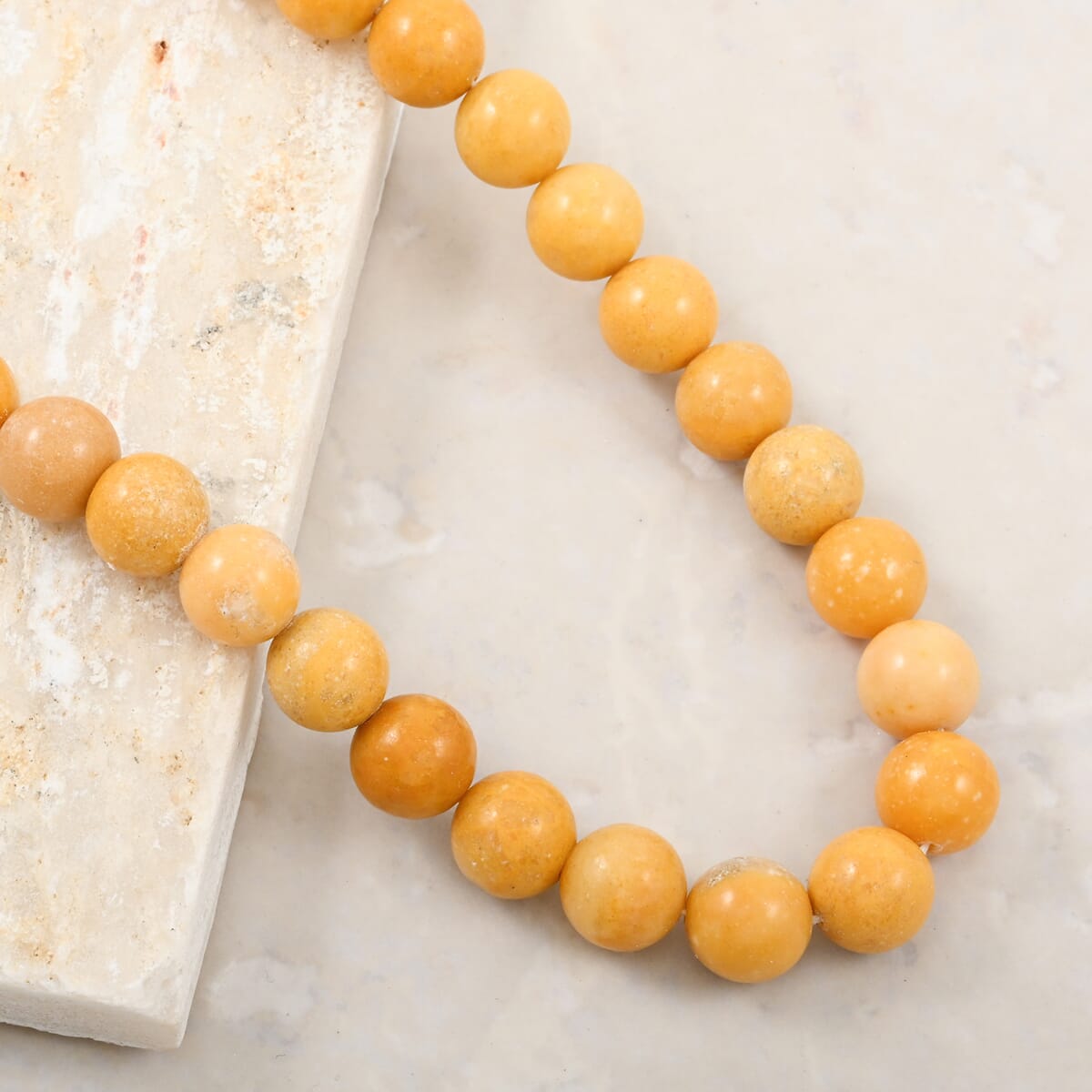 Karis Yellow Jasper 310.00 ctw Necklace 18 Inches in Platinum Bond  image number 1