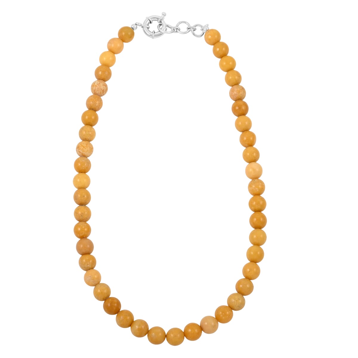 Karis Yellow Jasper 310.00 ctw Necklace 18 Inches in Platinum Bond  image number 2