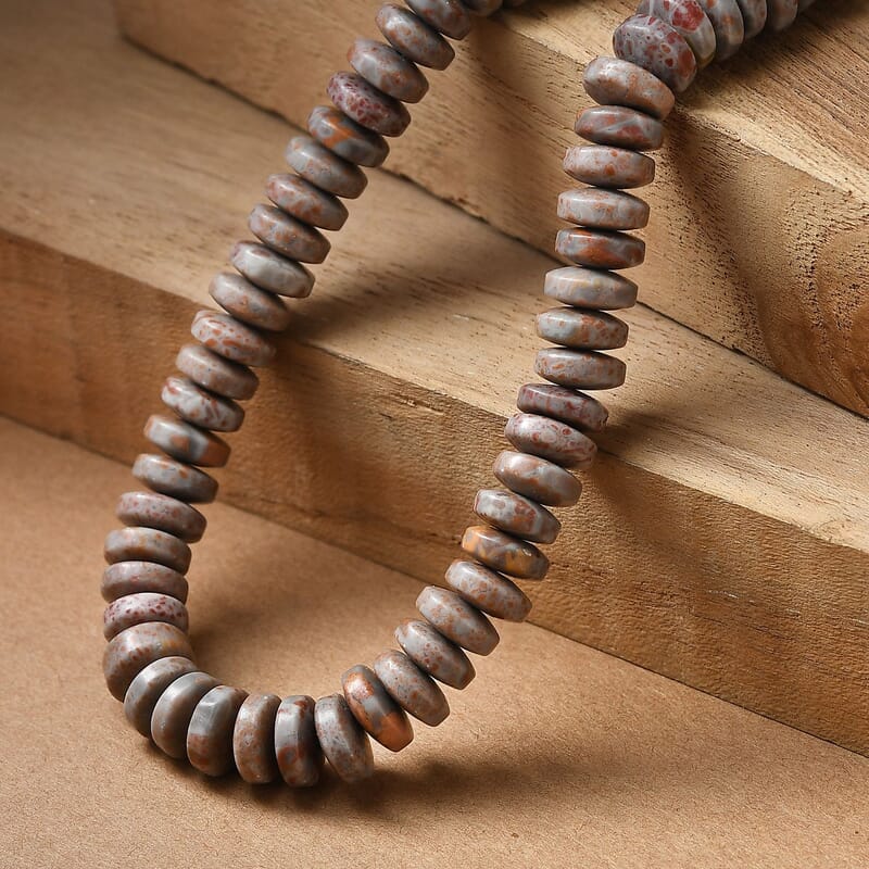 Karis Jasper Beaded 315.00 ctw Necklace 18 Inches in Platinum Bond