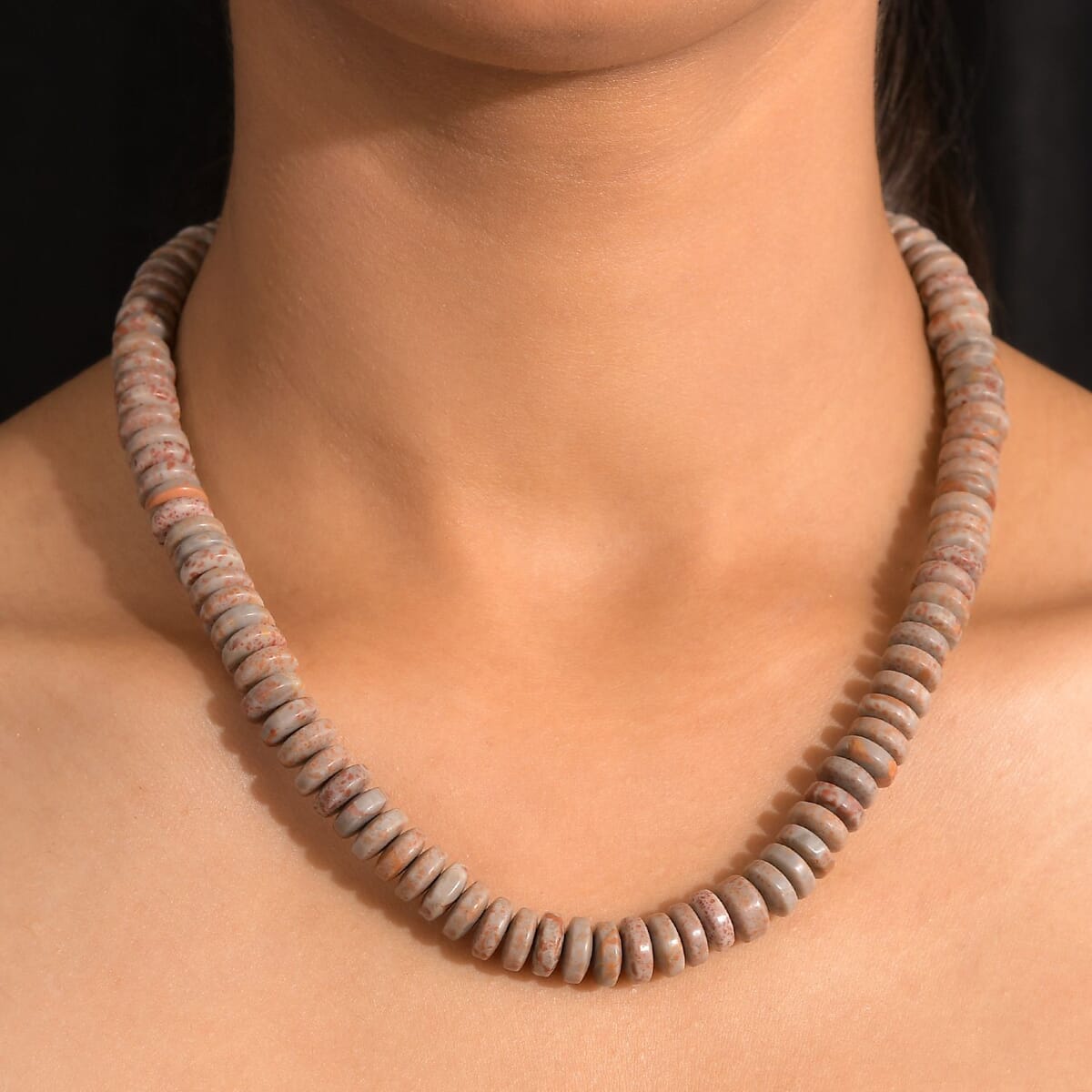Karis Jasper Beaded 315.00 ctw Necklace 18 Inches in Platinum Bond  image number 2