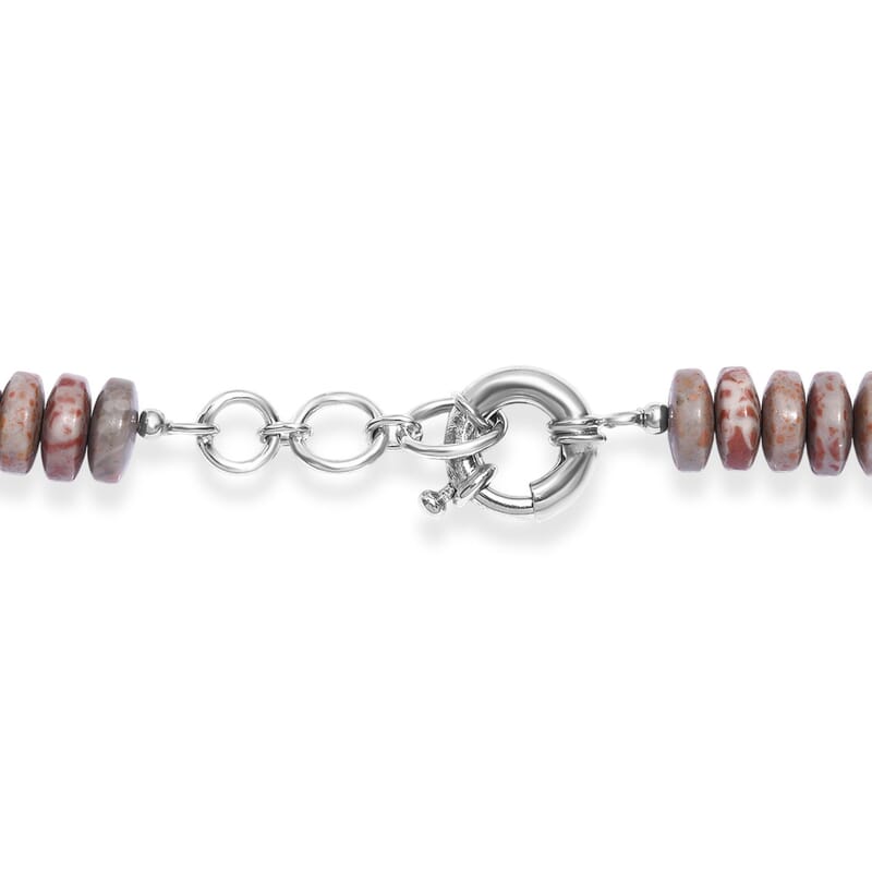 Karis Jasper Beaded 315.00 ctw Necklace 18 Inches in Platinum Bond