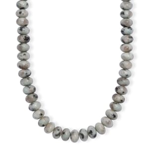 Karis Green Kiwi Jasper Beaded 305.00 ctw Necklace 18 Inches in Platinum Bond 