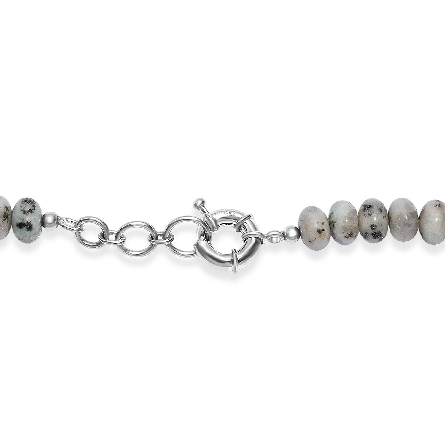 Karis Green Kiwi Jasper Beaded 305.00 ctw Necklace 18 Inches in Platinum Bond