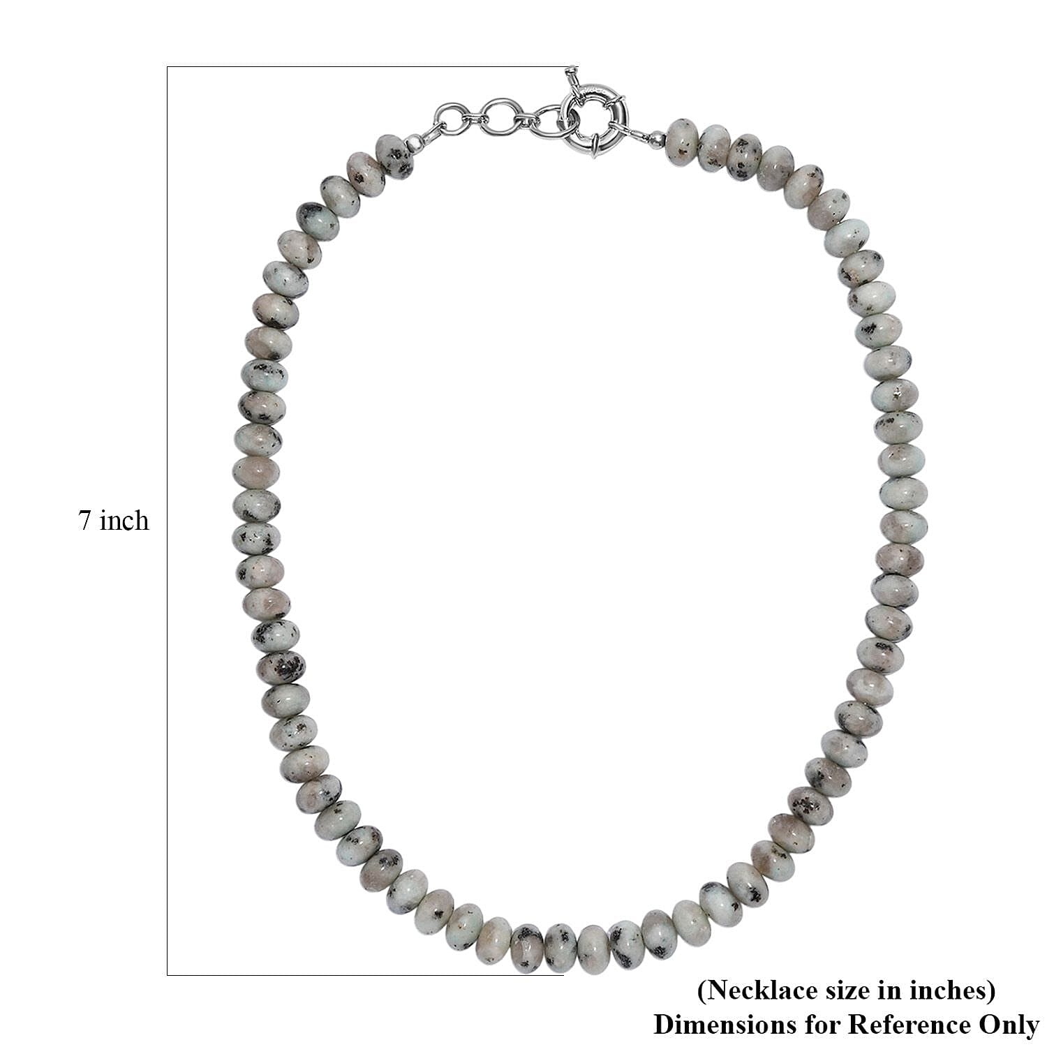 Karis Green Kiwi Jasper Beaded 305.00 ctw Necklace 18 Inches in Platinum Bond