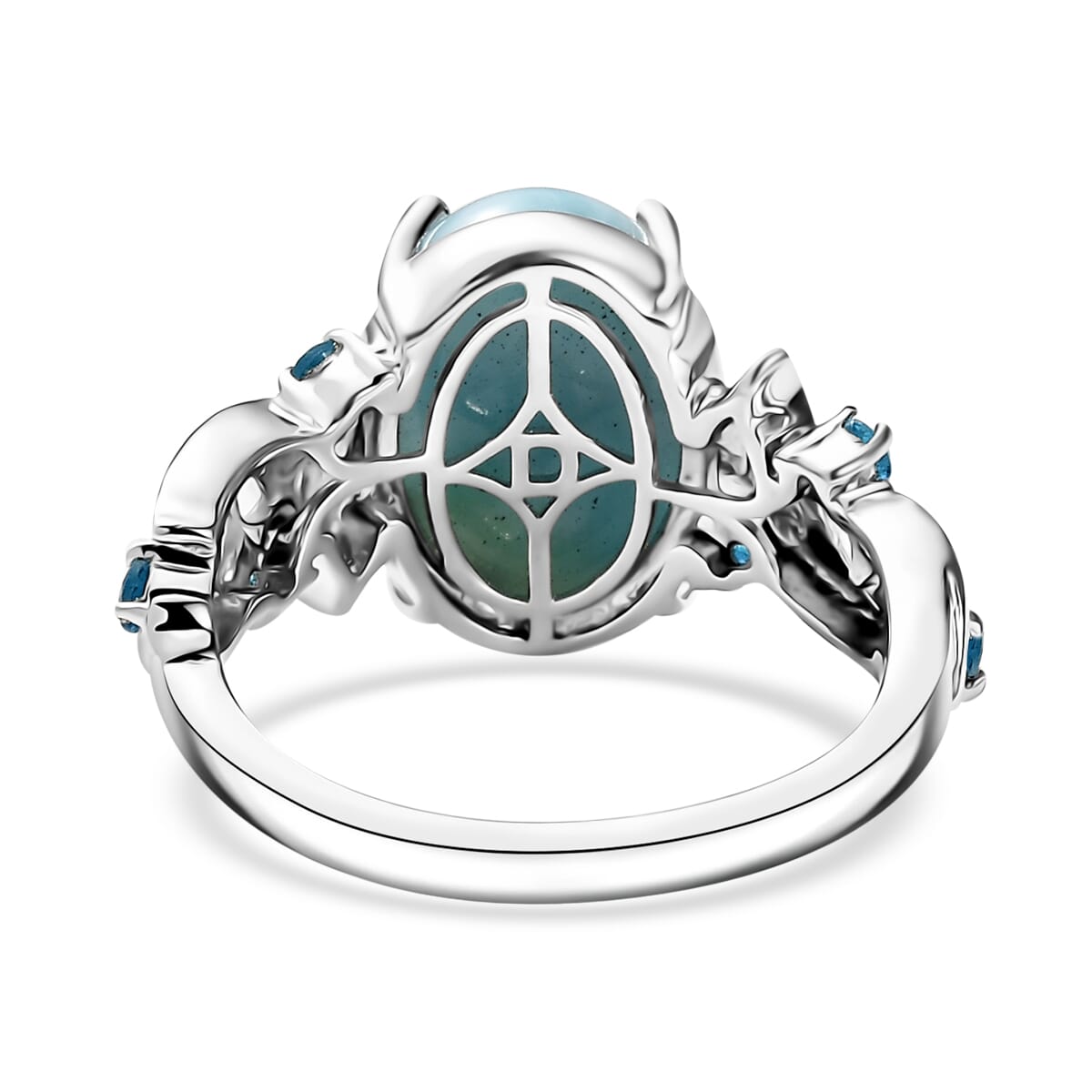D’Joy Larimar and Multi Gemstone 7.35 ctw Ocean’s Joy Whispering Ring in Rhodium Over Sterling Silver (Size 10.0) image number 4