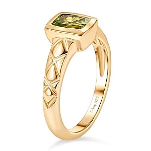 Peridot 0.91 ctw Ring in 14K YG Over Sterling Silver (Size 10)