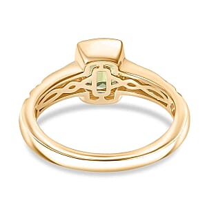 Peridot 0.91 ctw Ring in 14K YG Over Sterling Silver (Size 10)