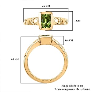 Peridot 0.91 ctw Ring in 14K YG Over Sterling Silver (Size 10)