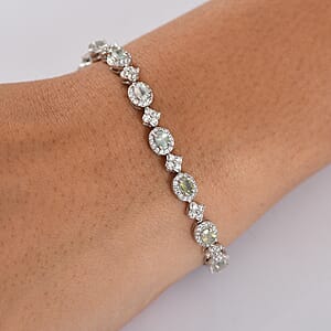D'Joy Narsipatnam Alexandrite and White Zircon 5.25 ctw Mystic Flow Bracelet in Rhodium Over Sterling Silver (6.50 In)