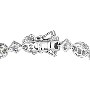 D'Joy Narsipatnam Alexandrite and White Zircon 5.25 ctw Mystic Flow Bracelet in Rhodium Over Sterling Silver (6.50 In)