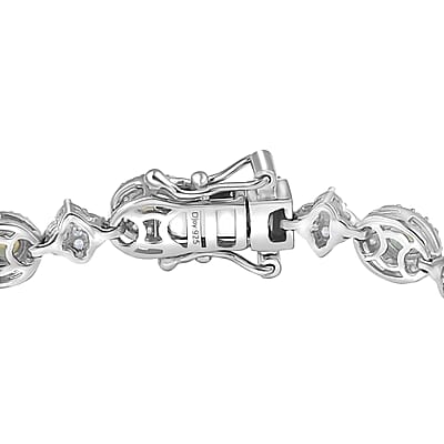 D'Joy Narsipatnam Alexandrite and White Zircon 5.25 ctw Mystic Flow Bracelet in Rhodium Over Sterling Silver (6.50 In)