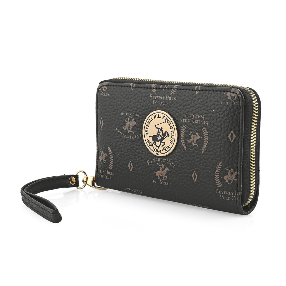 Beverly Hills Polo Club Black Logo Pattern Vegan Leather Wallet image number 2