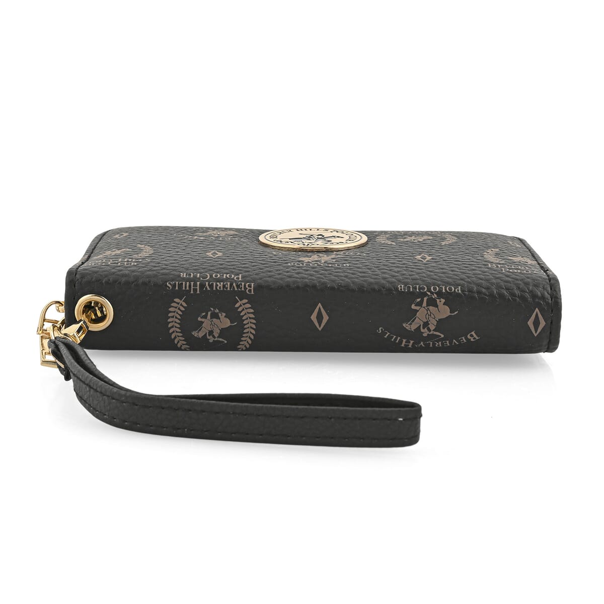 Beverly Hills Polo Club Black Logo Pattern Vegan Leather Wallet image number 4