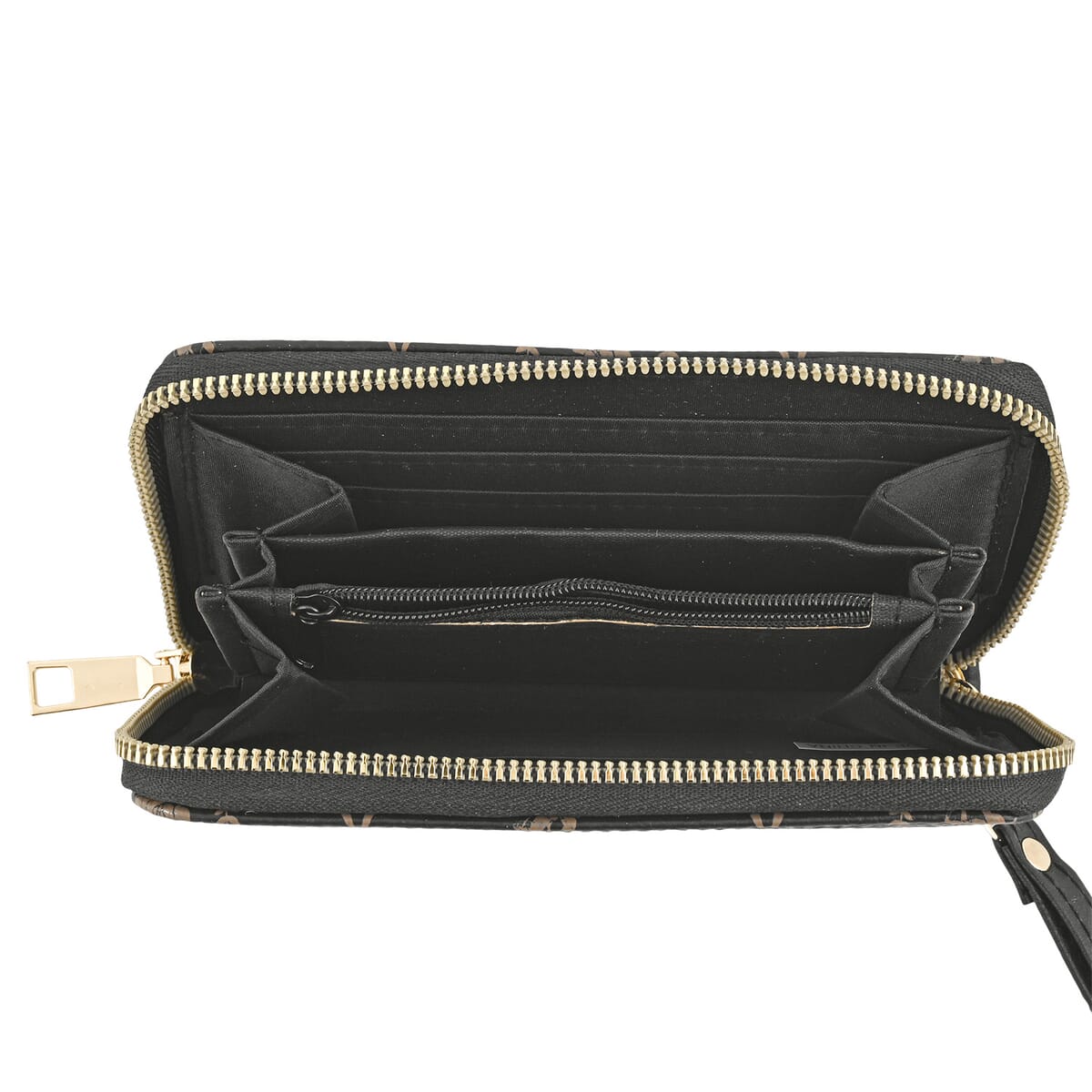 Beverly Hills Polo Club Black Logo Pattern Vegan Leather Wallet image number 5