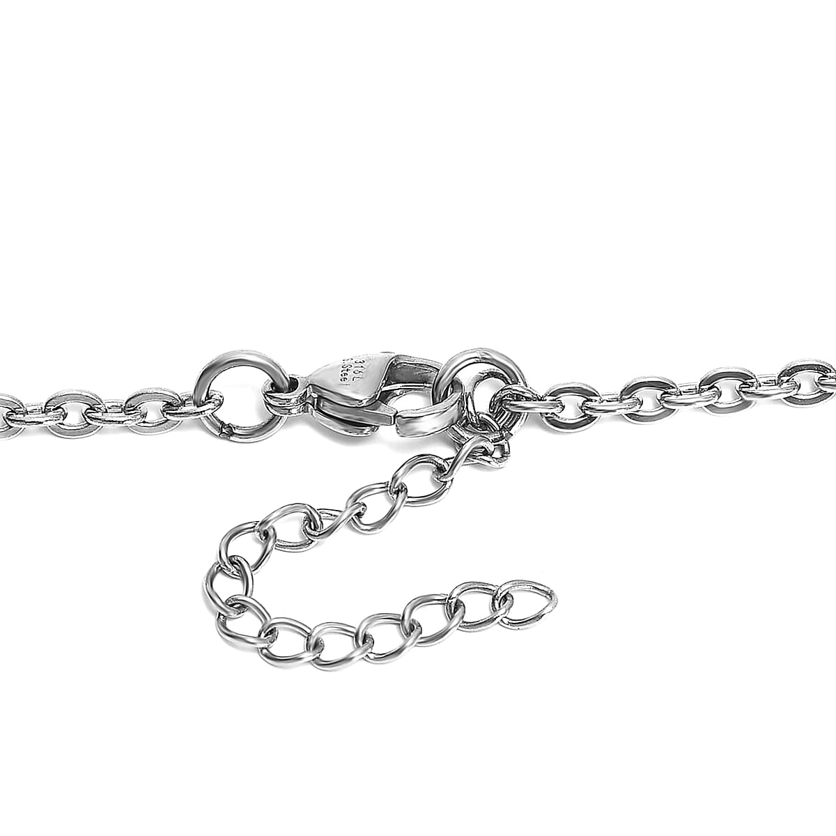 EverTrue Malagasy Labradorite 21.00 ctw Intricate Filigree Necklace 18 Inches in Stainless Steel image number 4