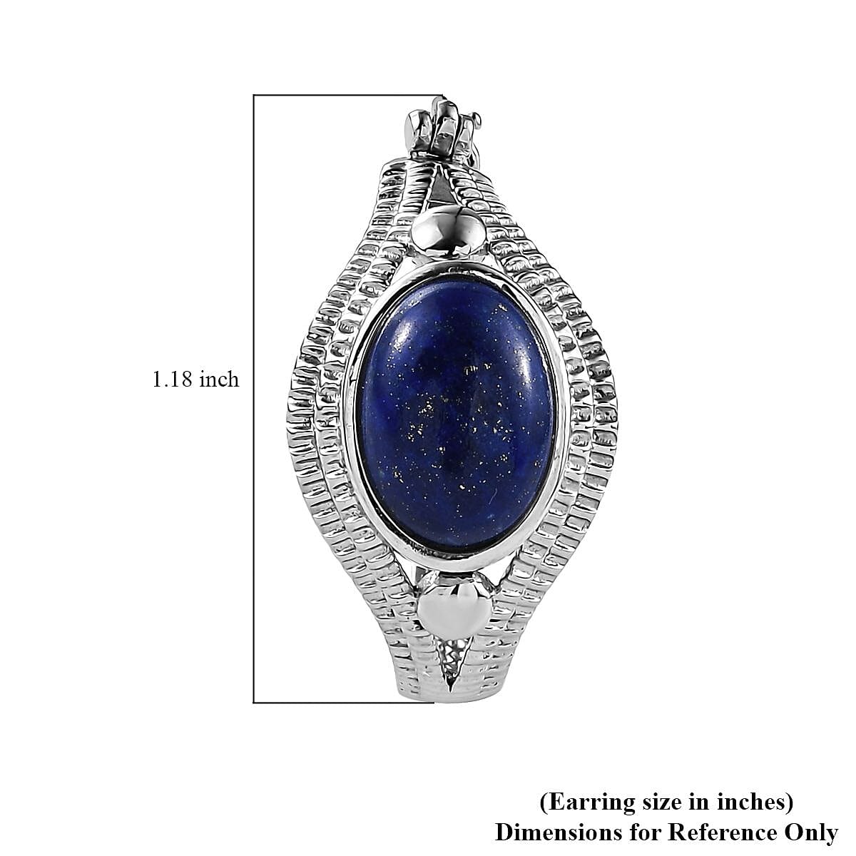 EverTrue Lapis Lazuli 14.65 ctw Intricate Filigree Hoop Earrings in Stainless Steel image number 5