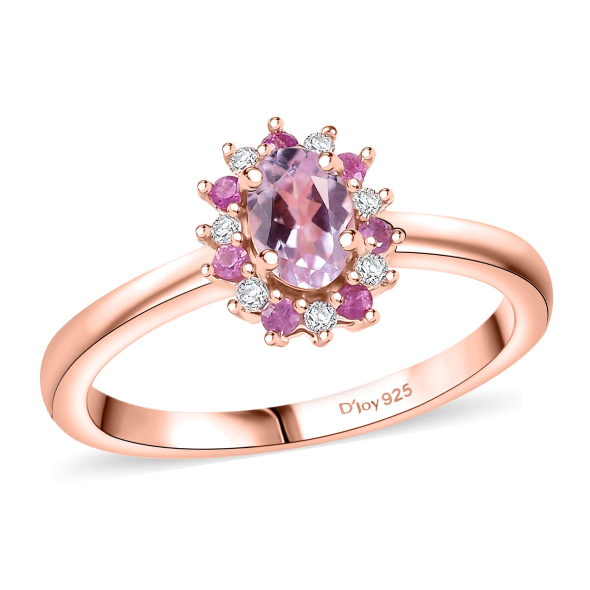 D'Joy Premium Martha Rocha Kunzite and Multi Gemstone 0.85 ctw Ring in 18K Vermeil Rose Gold Over Sterling Silver (Size 10.0) image number 0