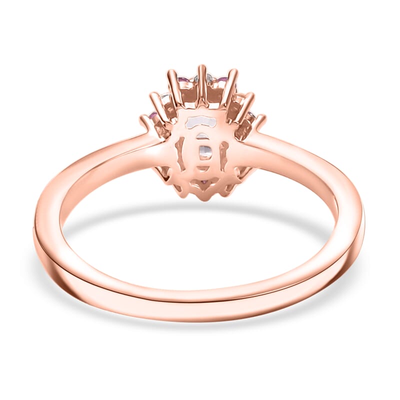 D'Joy Premium Martha Rocha Kunzite and Multi Gemstone 0.85 ctw Ever Bloom Ring in 18K Vermeil Rose Gold Over Sterling Silver (Size 10.0)