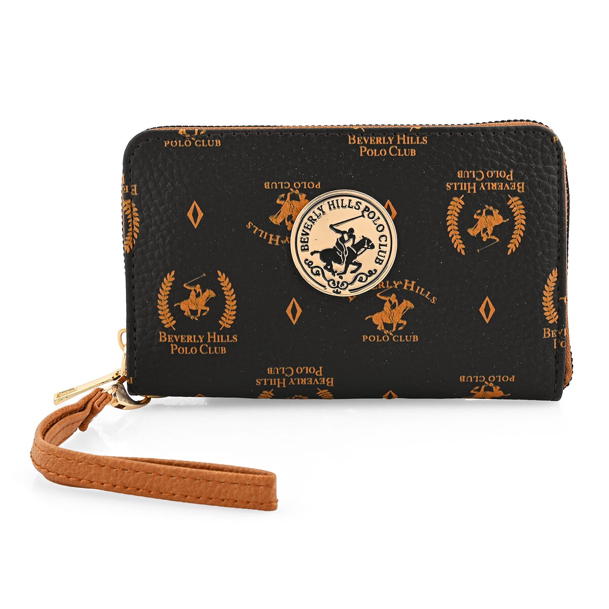 Beverly Hills Polo Club Brown Logo Pattern Vegan Leather Wallet (6.5"x4"x1") image number 0