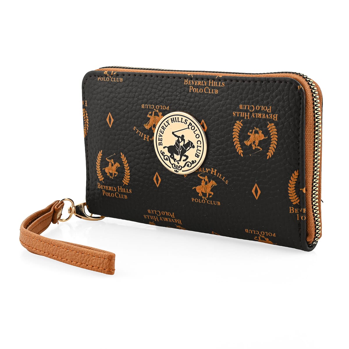 Beverly Hills Polo Club Brown Logo Pattern Vegan Leather Wallet (6.5"x4"x1") image number 2