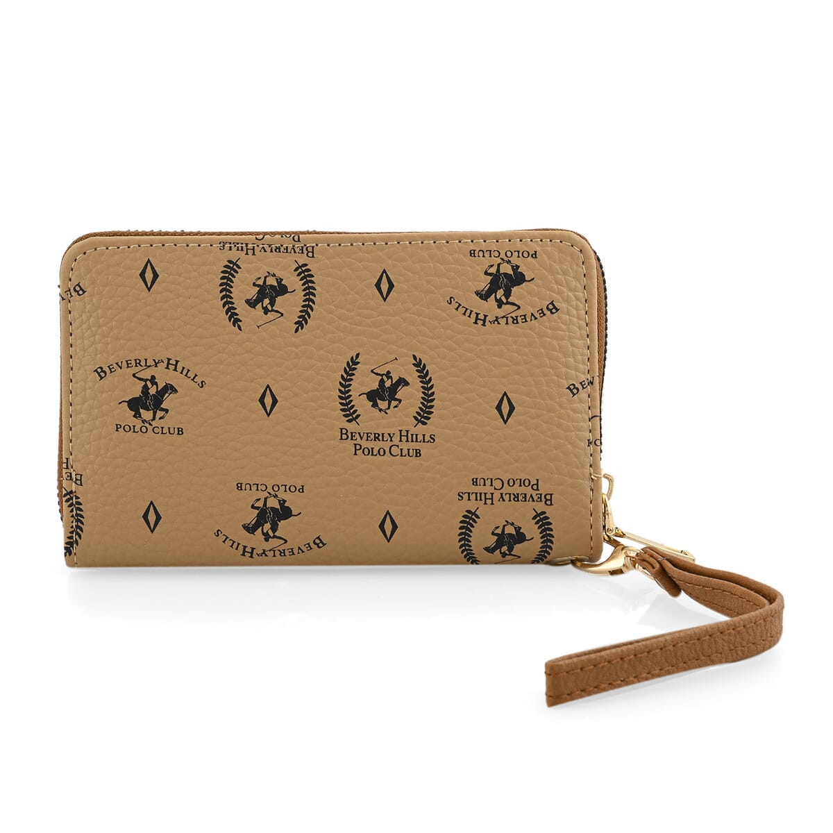 Beverly Hills Polo Club Tan Logo Pattern Vegan Leather Wallet image number 1