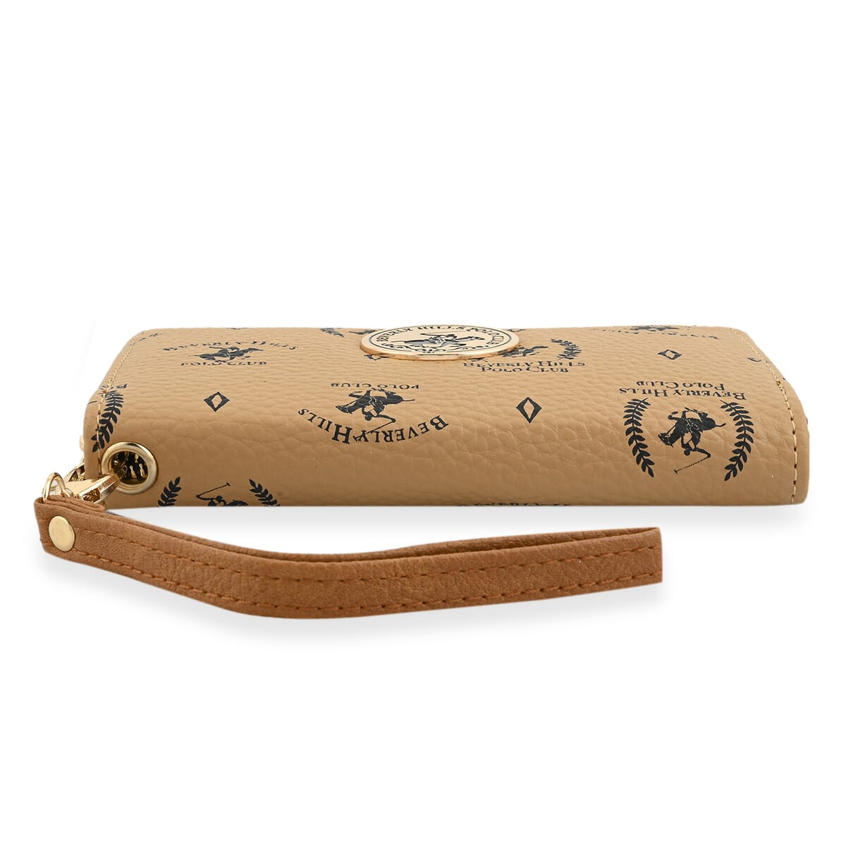 Beverly Hills Polo Club Tan Logo Pattern Vegan Leather Wallet image number 4