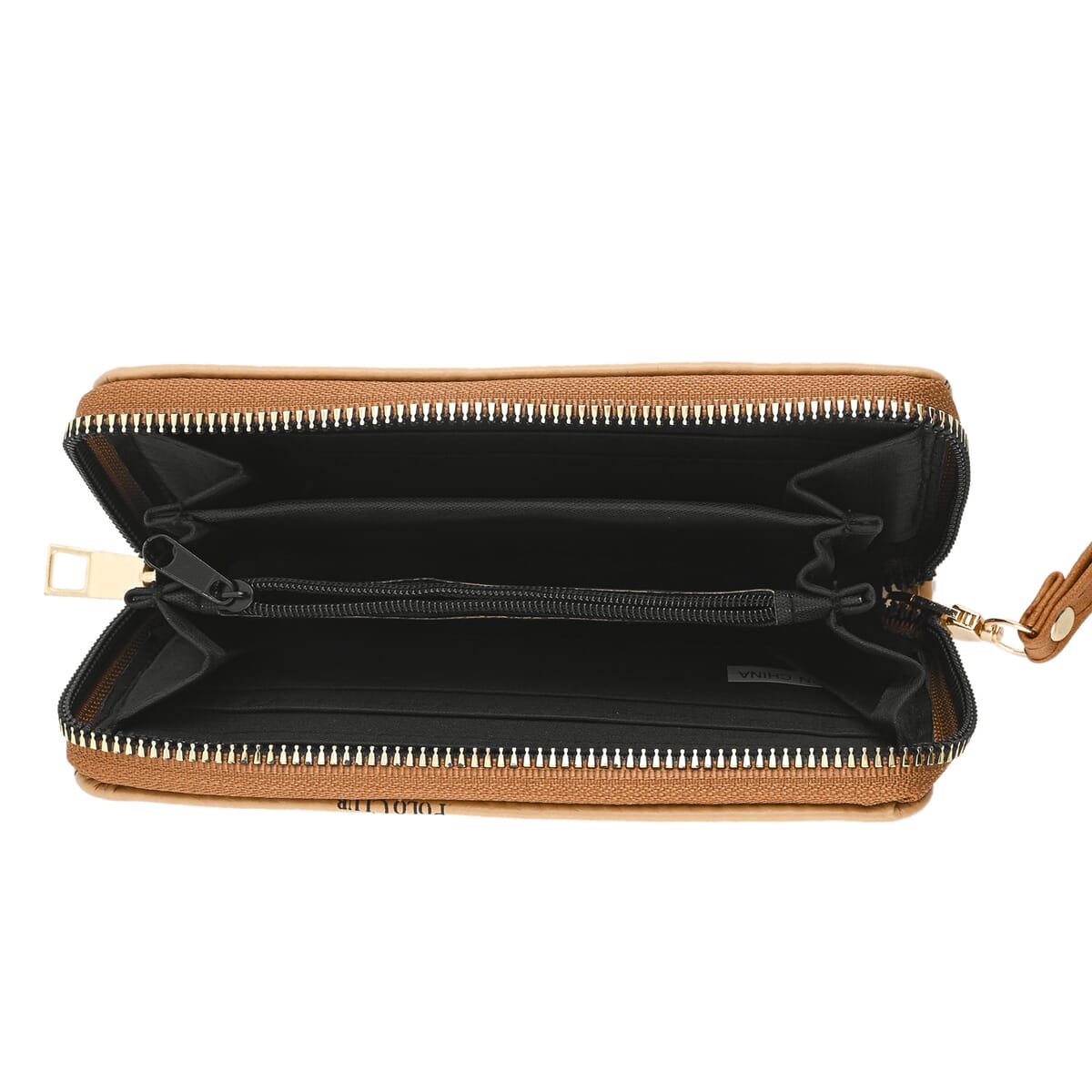 Beverly Hills Polo Club Tan Logo Pattern Vegan Leather Wallet image number 5