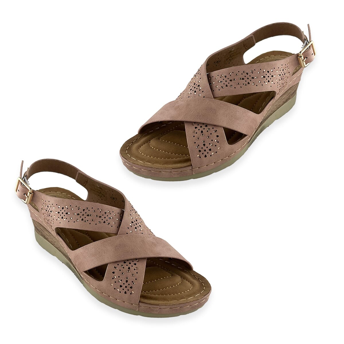Cherokee Rose Laser Cut Cross Strap Sandal - Size 11 image number 0