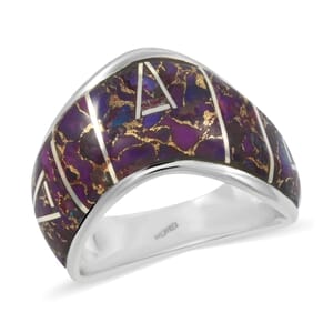 Santa Fe Style Mojave Purple Turquoise 10.00 ctw Ring in Sterling Silver (Size  10.0)