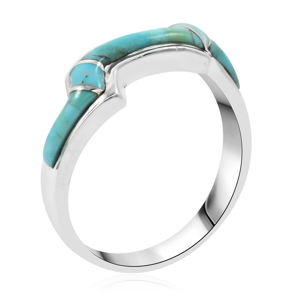 Santa Fe Style Kingman Turquoise 4.00 ctw Ring in Sterling Silver (Size  11.0) image number 3