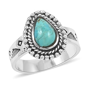Santa Fe Style Kingman Turquoise 2.50 ctw Ring in Sterling Silver (Size 10.0)