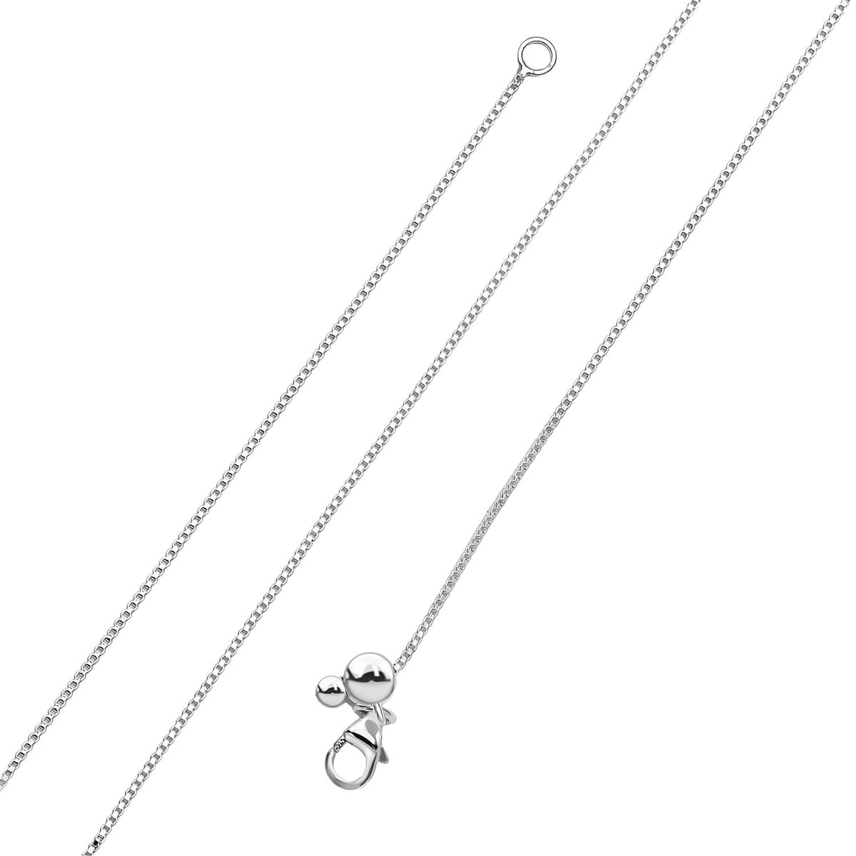Box Chain Necklace Sterling Silver with Adjustable Ball 2.15 Grams 20 Inches image number 3