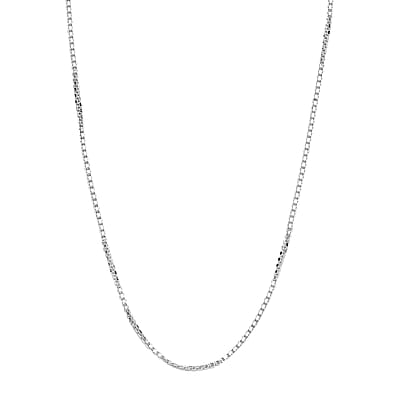 Box Chain Necklace Sterling Silver with Adjustable Ball 2.15 Grams 20 Inches