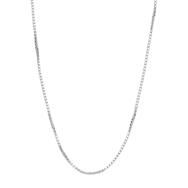 Box Chain Necklace Sterling Silver with Adjustable Ball 2.15 Grams 20 Inches
