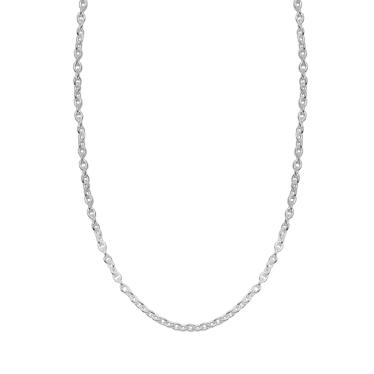 Cable Chain Necklace in Sterling Silver with Adjustable Ball 2.15 Grams 20 Inches image number 4