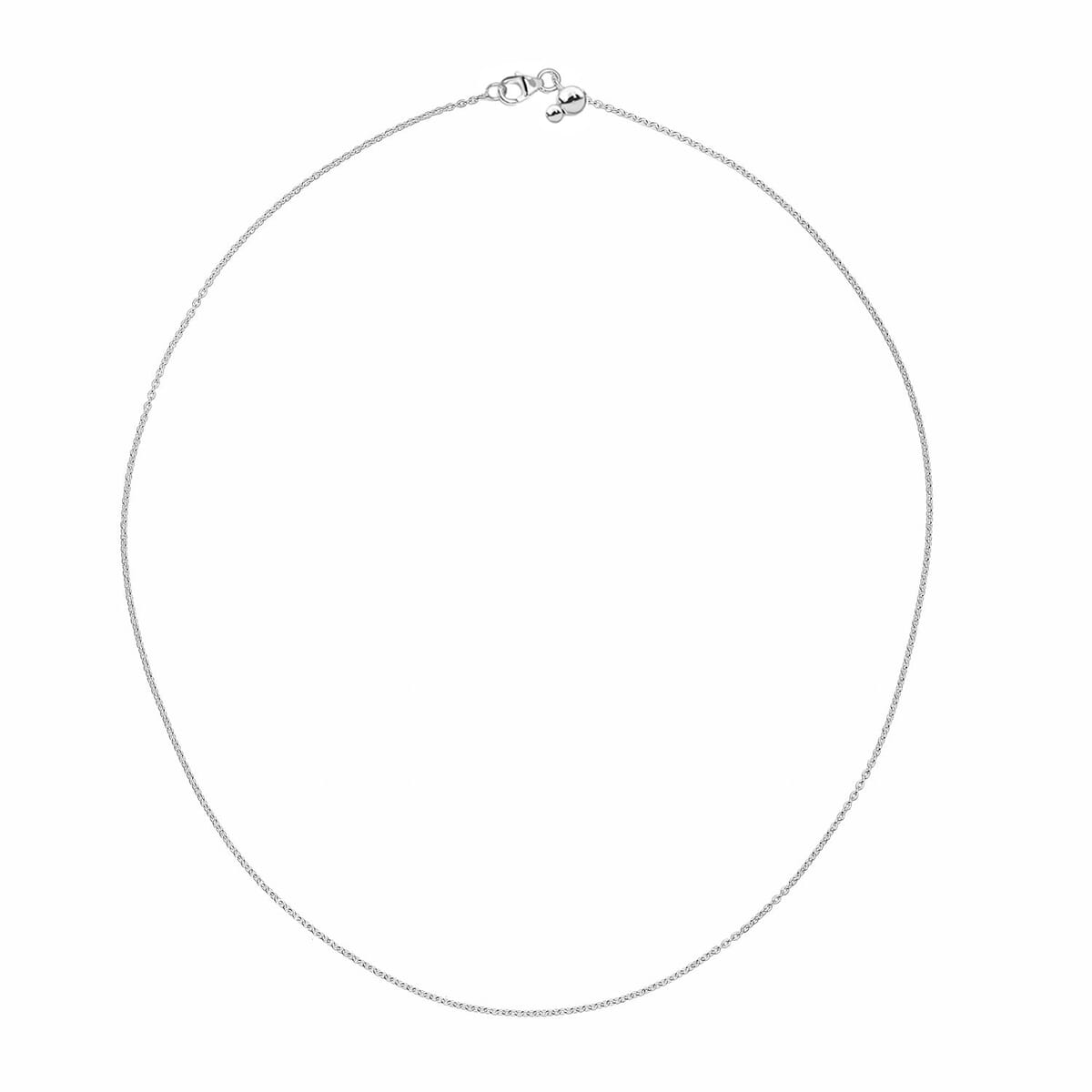 Cable Chain Necklace in Sterling Silver with Adjustable Ball 2.15 Grams 20 Inches image number 6
