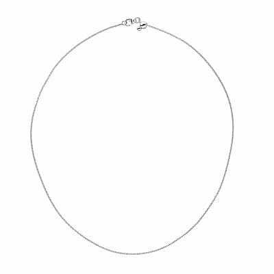 Cable Chain Necklace in Sterling Silver with Adjustable Ball 2.15 Grams 20 Inches