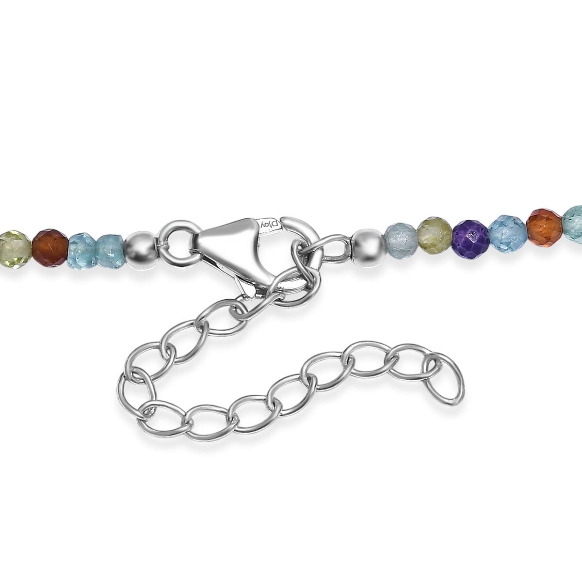 Multi Color Freshwater Pearl and Multi Gemstone 30 ctw Necklace 24 Inches in Rhodium Over Sterling Silver image number 4