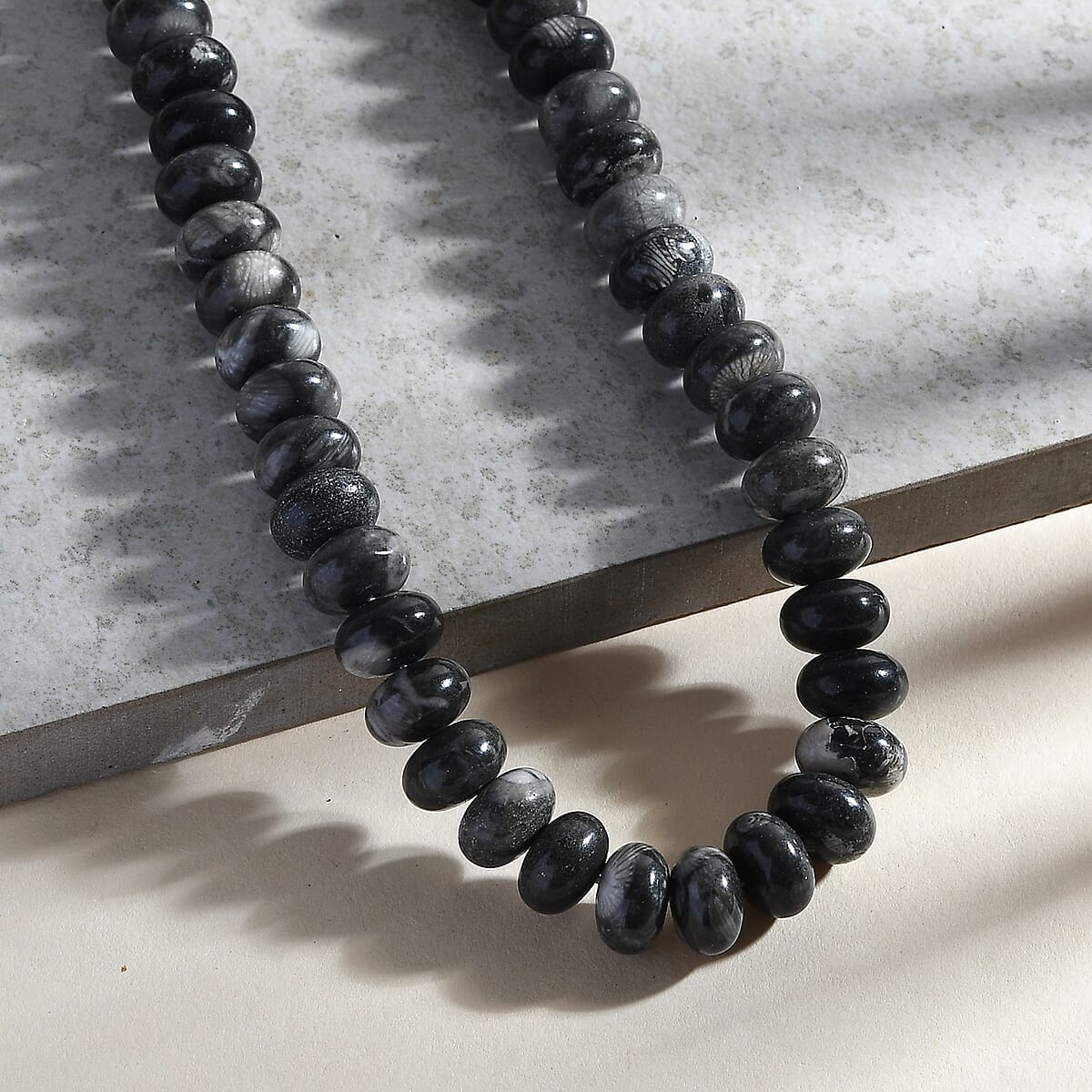 Jasper 330.00 ctw Beaded Necklace in Platinum Bond 18 Inches image number 1