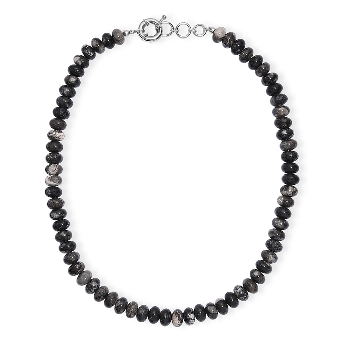 Jasper 330.00 ctw Beaded Necklace in Platinum Bond 18 Inches image number 3