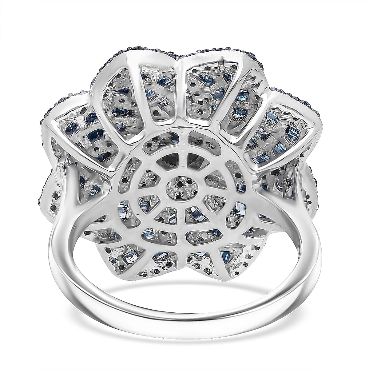 D'Joy Blue Diamond 1.50 ctw Ring in Rhodium Over Sterling Silver (Size 6.0) image number 3