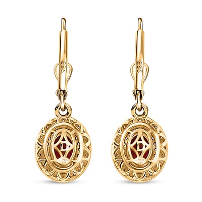 D'Joy Tanzanian Wine Garnet and Multi Gemstone 2.85 ctw Crown of Flame Earrings in 18K Vermeil Yellow Gold Over Sterling Silver
