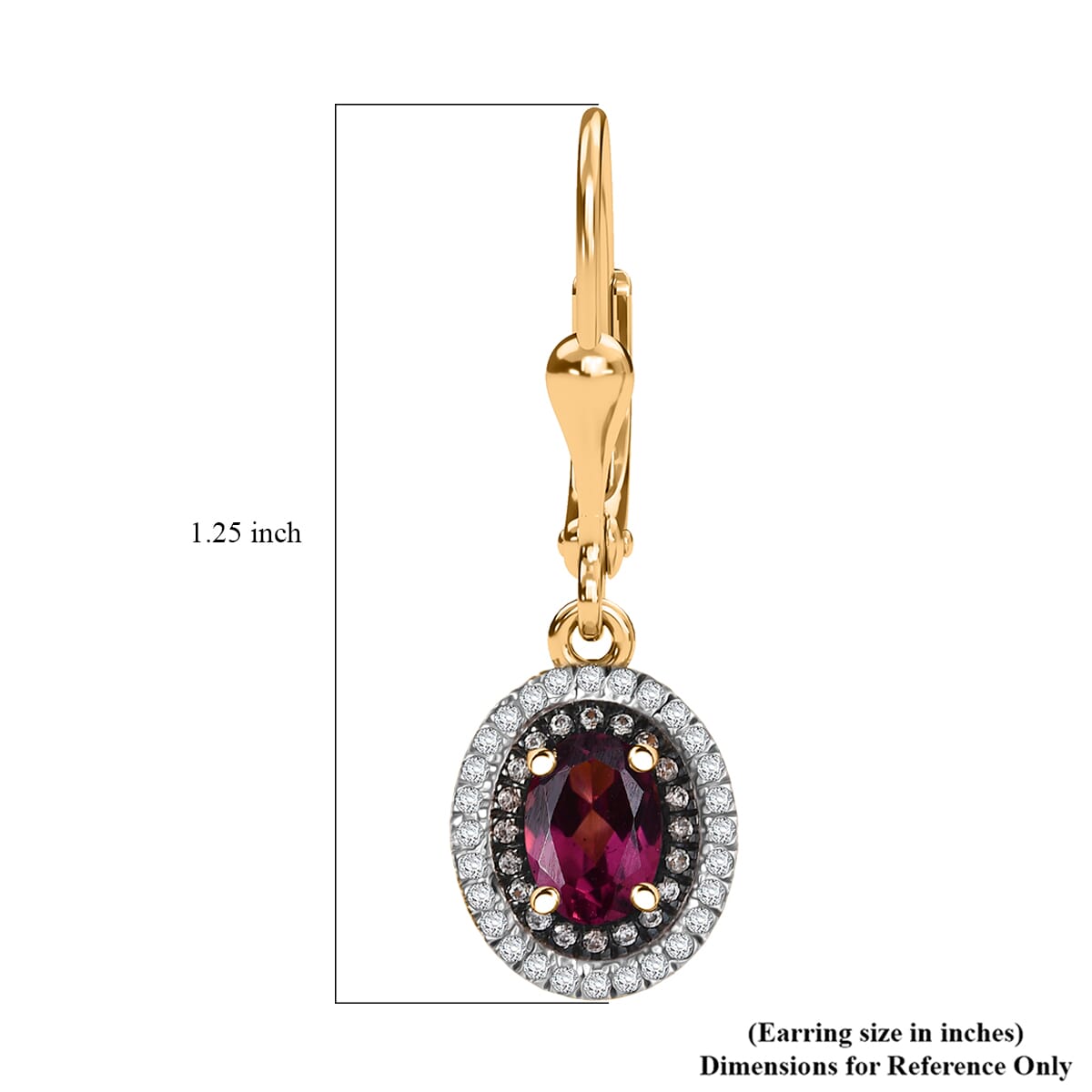 D'Joy Tanzanian Wine Garnet and Multi Gemstone 2.85 ctw Crown of Flame Earrings in 18K Vermeil Yellow Gold Over Sterling Silver image number 5