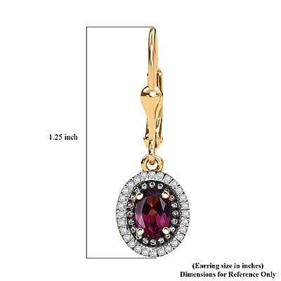 D'Joy Tanzanian Wine Garnet and Multi Gemstone 2.85 ctw Crown of Flame Earrings in 18K Vermeil Yellow Gold Over Sterling Silver