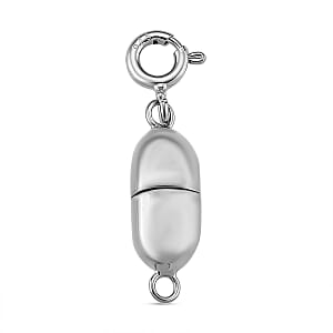 Rhodium Over Sterling Silver 14*6MM Magetic Lock with 5.5mm Spring Ring Lock