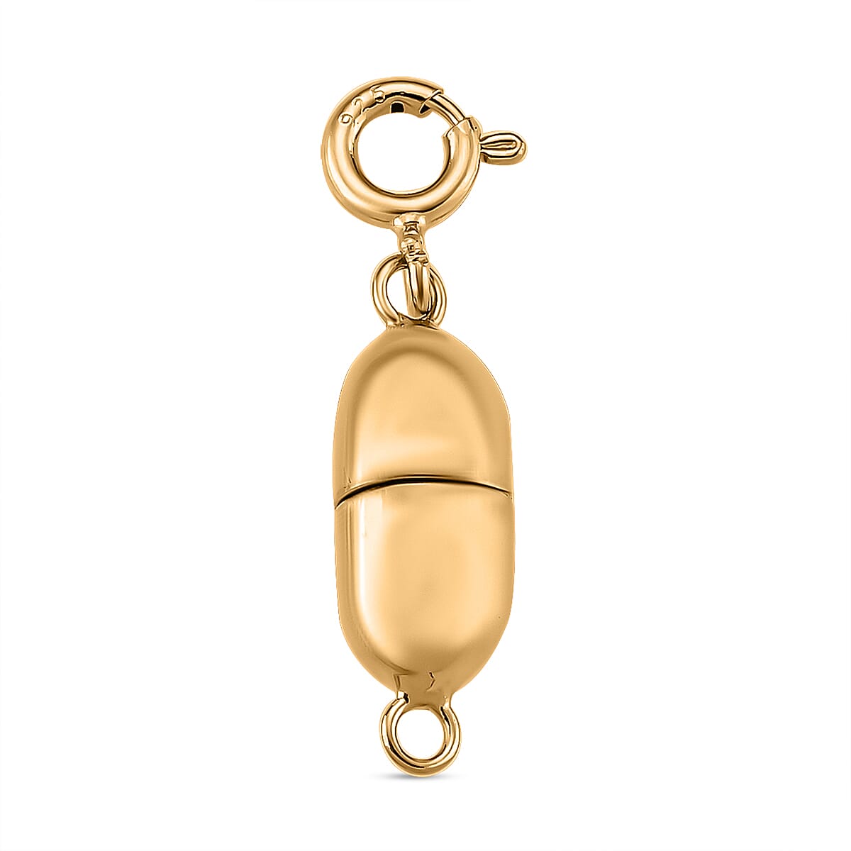14K YG Over Sterling Silver 14*6MM Magetic Lock with 5.5mm Spring Ring Lock image number 0
