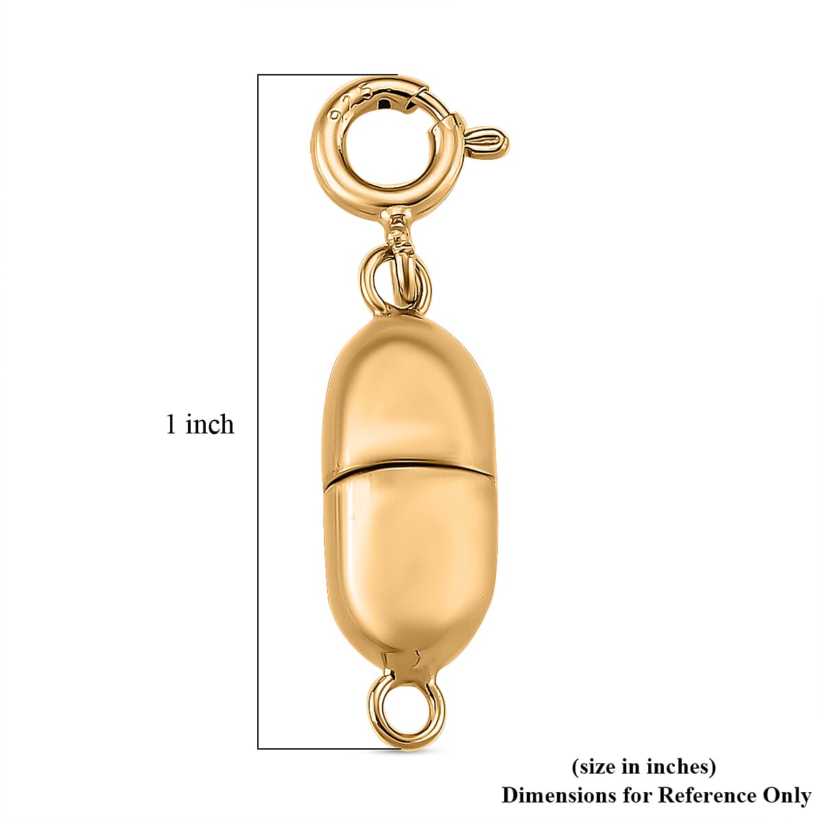 14K YG Over Sterling Silver 14*6MM Magetic Lock with 5.5mm Spring Ring Lock image number 3