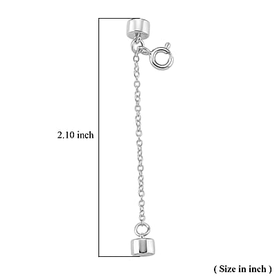 Rhodium Over Sterling Silver 5*7 Magetic Lock with 5.5MM Spring Ring Lock with 1.5mm Rolo Chain