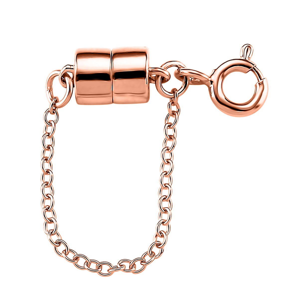 14K RG Over Sterling Silver 5*7 Magetic Lock with 5.5MM Spring Ring Lock with 1.5mm Rolo Chain image number 0